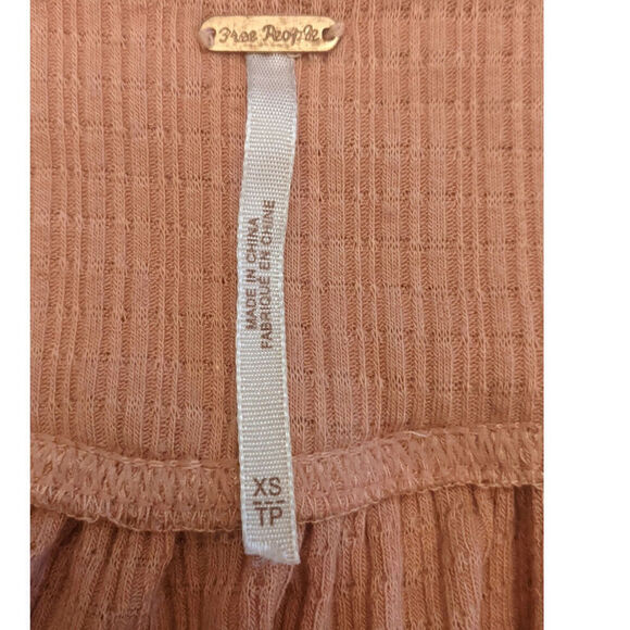 Free People Beach Bound Rouched Sleeveless Top, Pink/Peach, XS - Picture 4 of 8